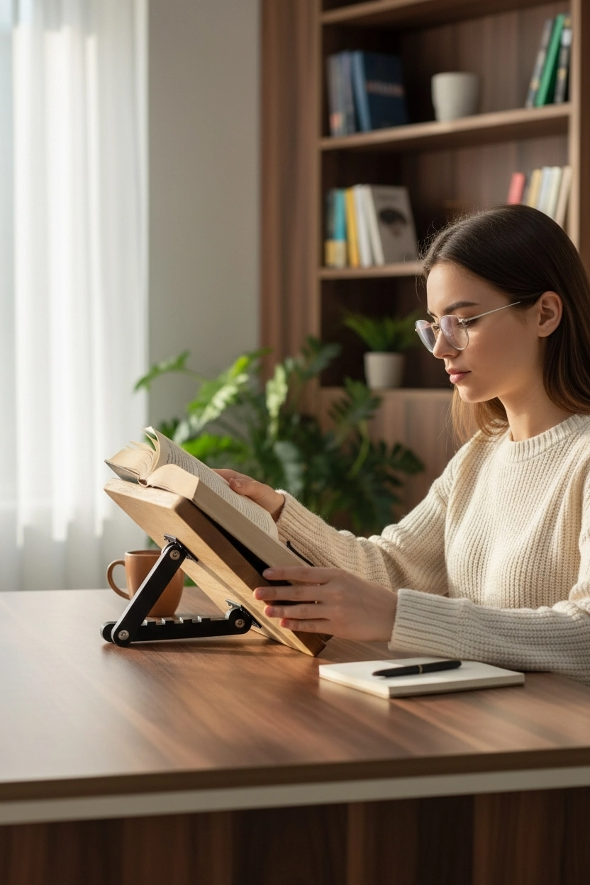 AHŞAP KİTAP OKUMA, DERS ÇALIŞMA VE TABLET STANDI LBKTPSTND02
